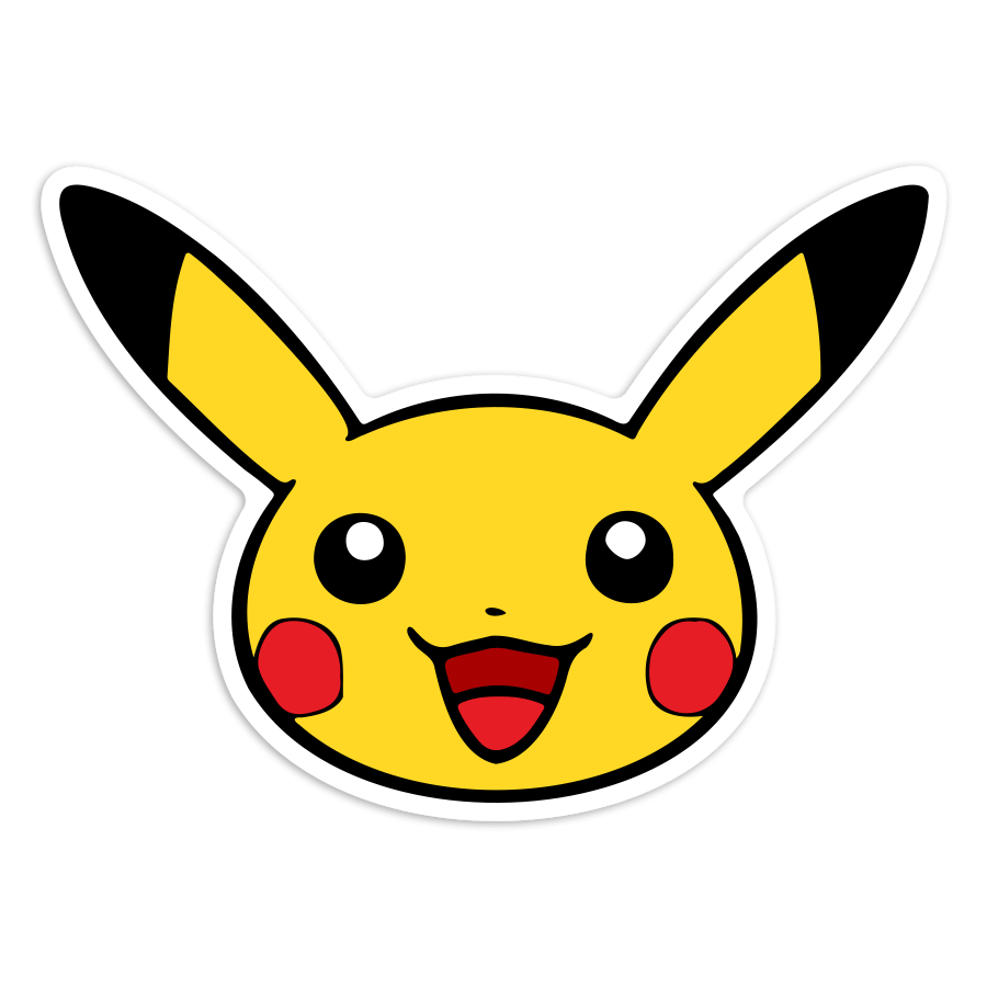 Car & Motorbike Stickers: Pikachu smiling face Pokémon
