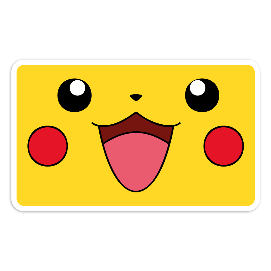 Car & Motorbike Stickers: Pikachu rectangular face Pokémon