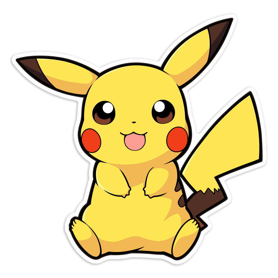Car & Motorbike Stickers: Pikachu sitting kawaii Pokémon