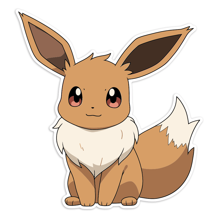Car & Motorbike Stickers: Eevee sitting cute Pokémon