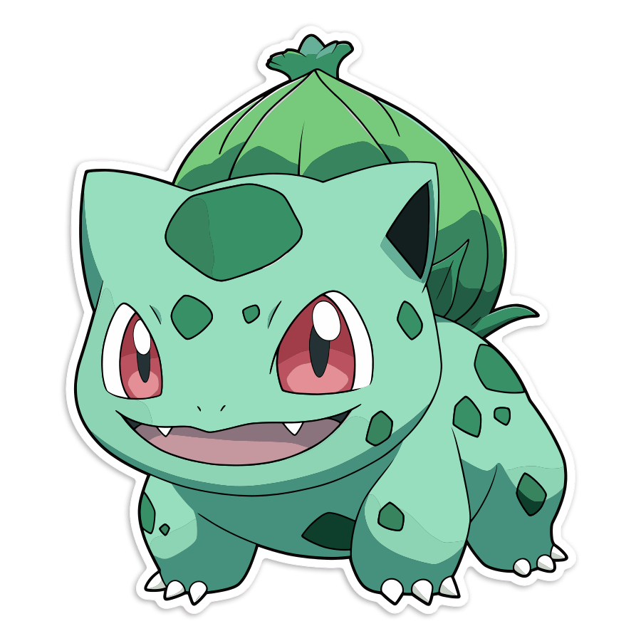 Car & Motorbike Stickers: Bulbasaur ready battle Pokémon
