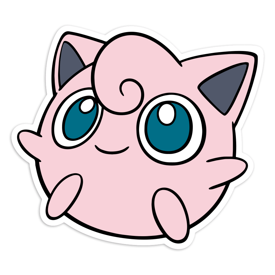Car & Motorbike Stickers: Jigglypuff cute face Pokémon
