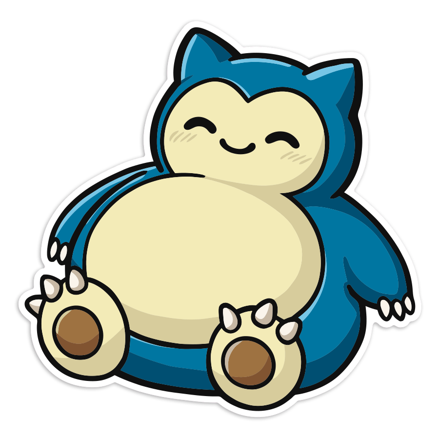 Car & Motorbike Stickers: Snorlax sleepy chibi Pokémon