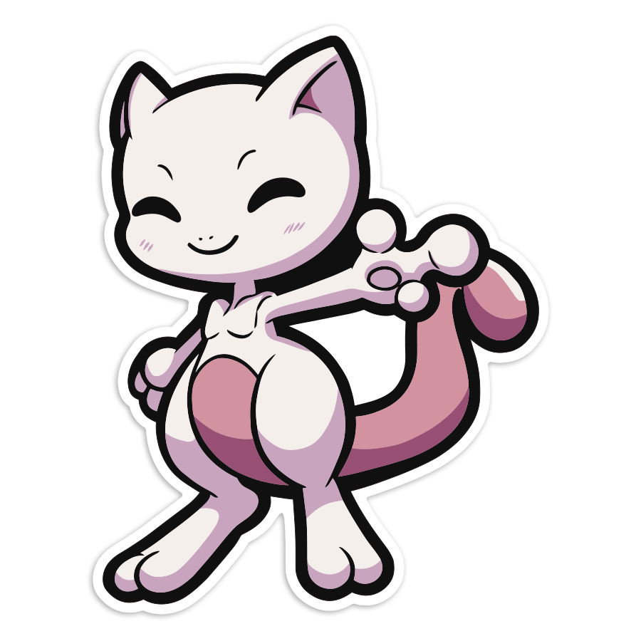 Car & Motorbike Stickers: Mewtwo Chibi Pokémon
