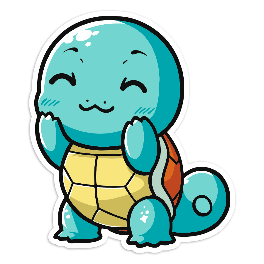 Car & Motorbike Stickers: Chibi Squirtle Pokémon