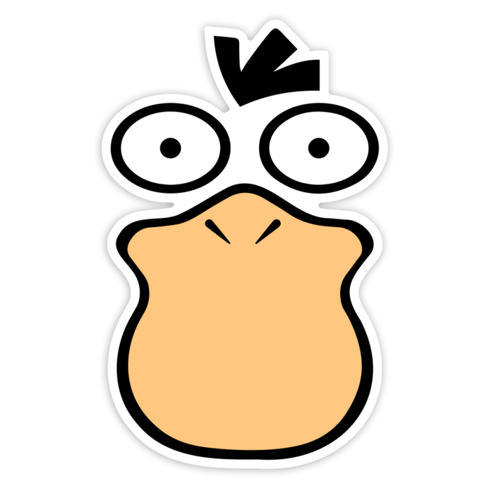 Car & Motorbike Stickers: Classic Confused Psyduck Face