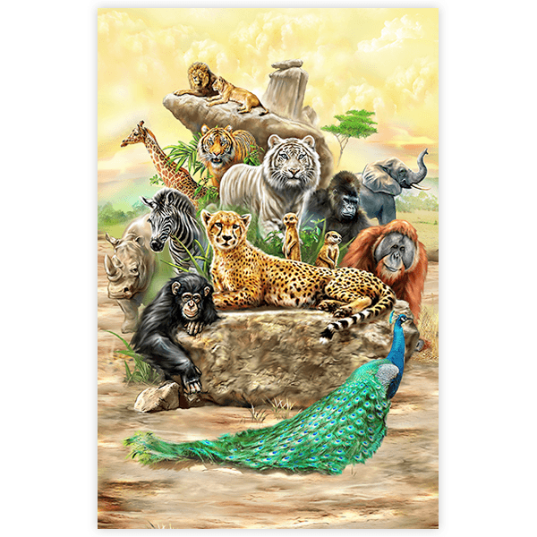 Wall Stickers: Adhesive poster Exotic animals