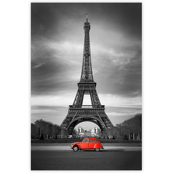 Wall Stickers: Car in front of the Eiffel Tower