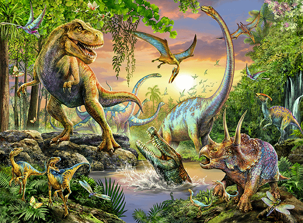 Wall Stickers: Adhesive poster Dinosaurs in the Jungle