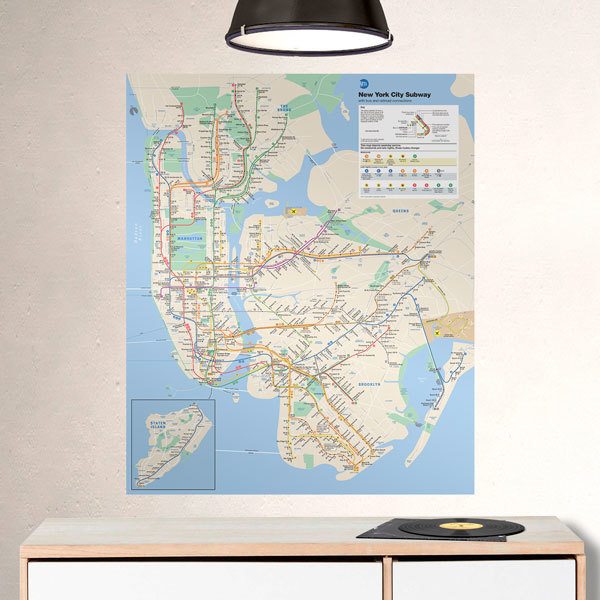 Wall Stickers: Metro New York Map Poster
