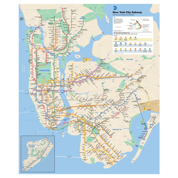 Wall Stickers: Metro New York Map Poster