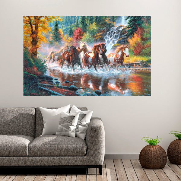 Wall Stickers: Horses by the river