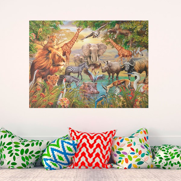 Adhesive vinyl poster Animals African Forest 