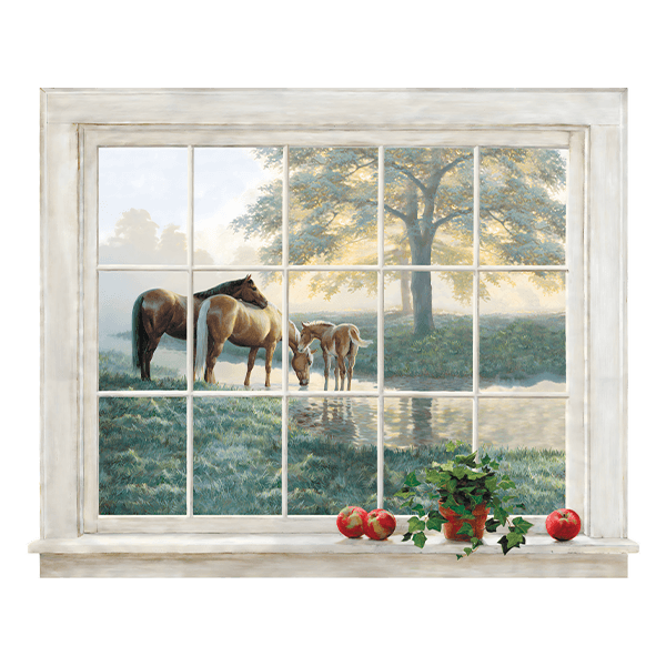 Wall Stickers: Horses window