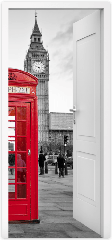 Wall Stickers: Open door London call box