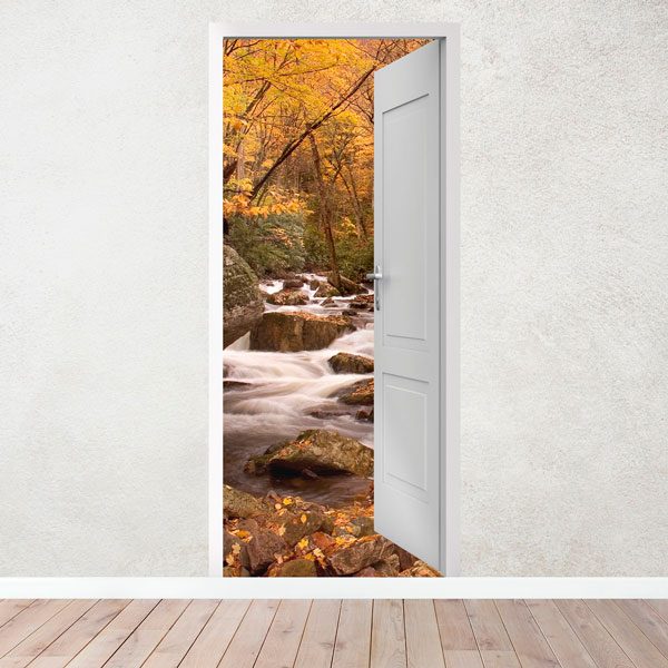 Wall Stickers: Open door spring in the forest