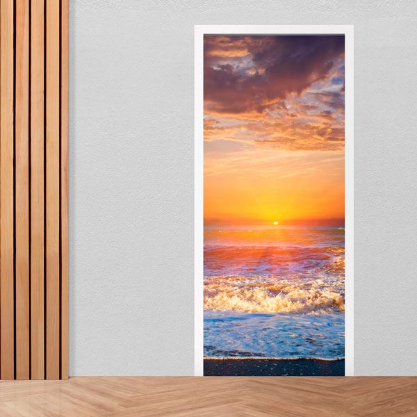 Wall Stickers: Door sunset on the beach
