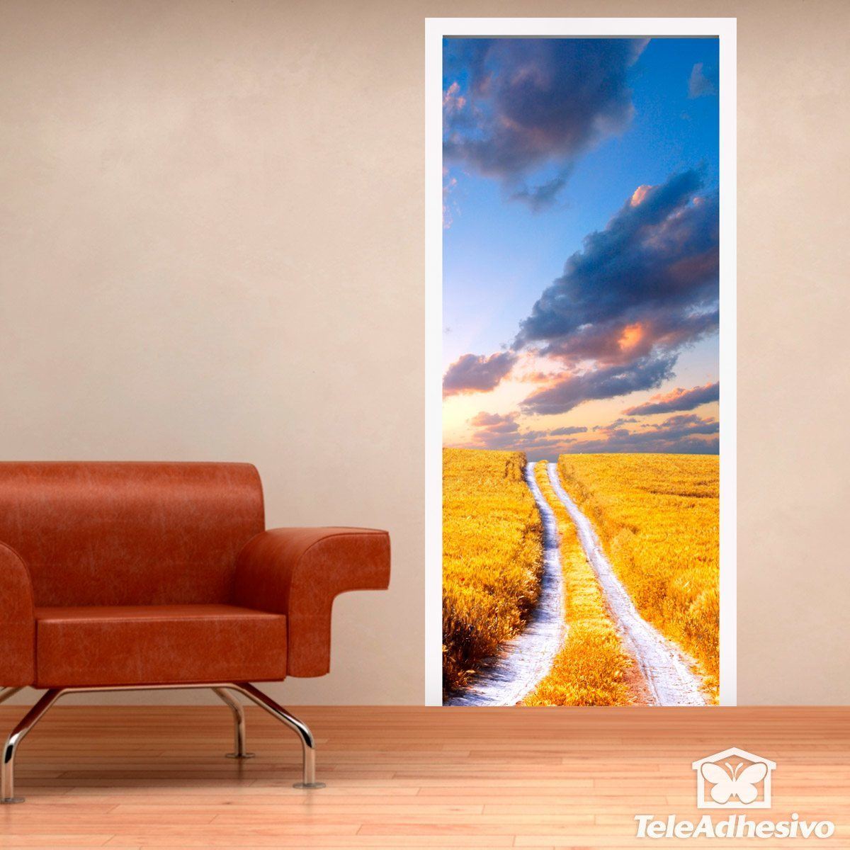 Wall Stickers: Road gate and wheat field