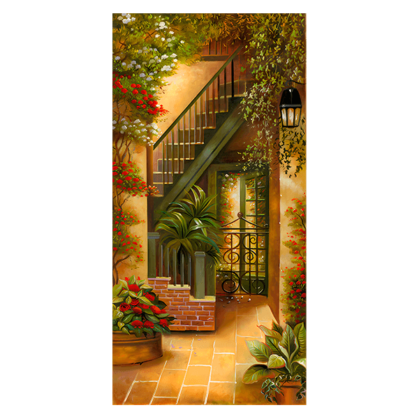 Wall Stickers: Courtyard with plants and flowers