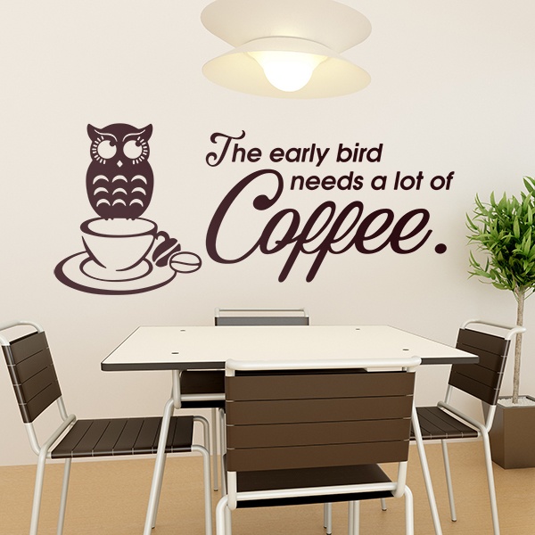Wall Stickers: A good coffee helps an early riser