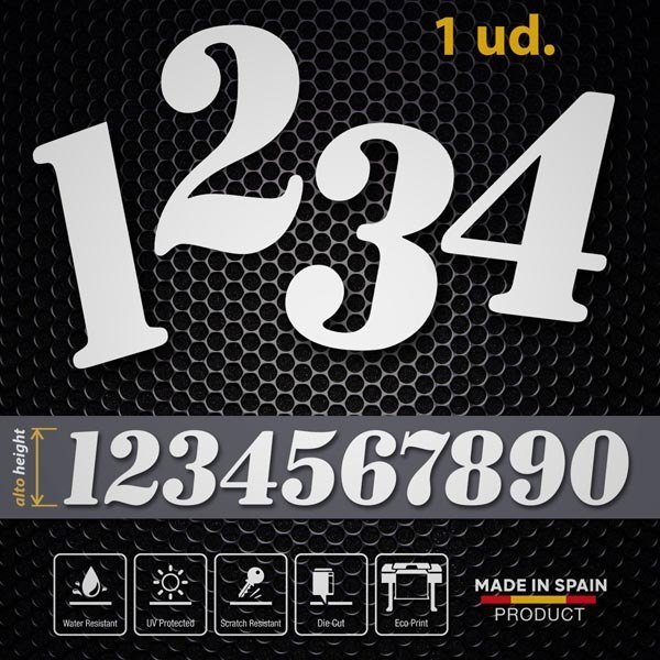 Car & Motorbike Stickers: Numbers Western