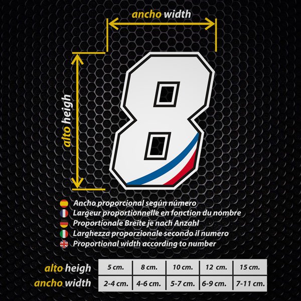 Car & Motorbike Stickers: Numbers French