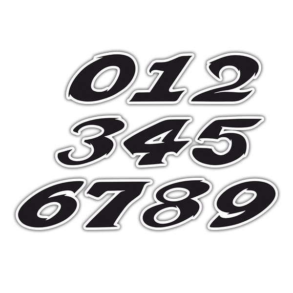 Car & Motorbike Stickers: Numbers speed black