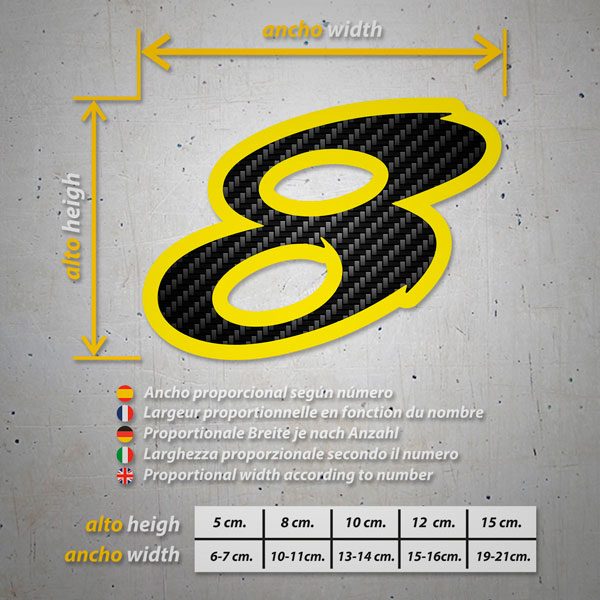 Car & Motorbike Stickers: Numbers speed carbon