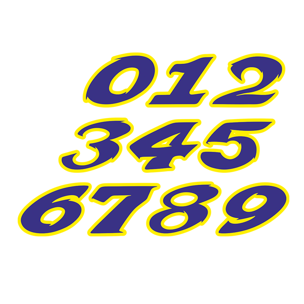 Car & Motorbike Stickers: Numbers speed blue