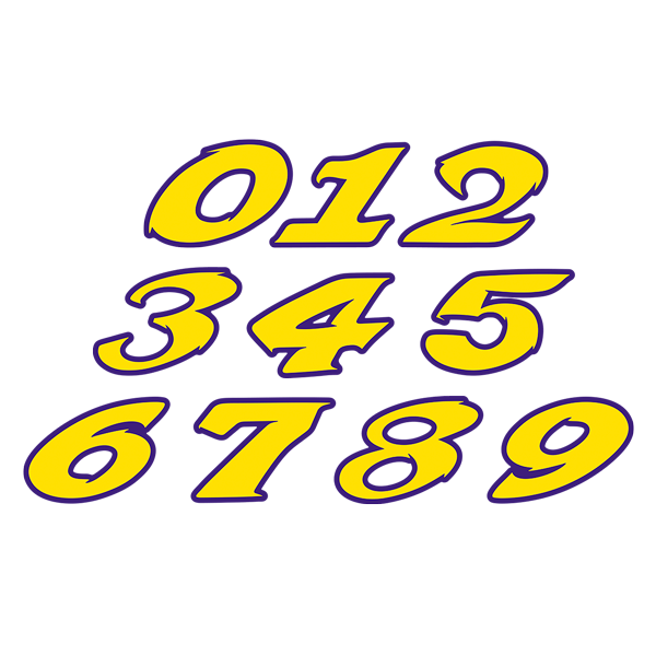 Car & Motorbike Stickers: Numbers speed yellow