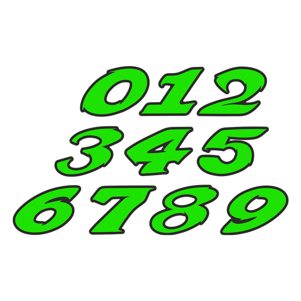 Car & Motorbike Stickers: Numbers speed green