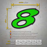 Car & Motorbike Stickers: Numbers speed green 3
