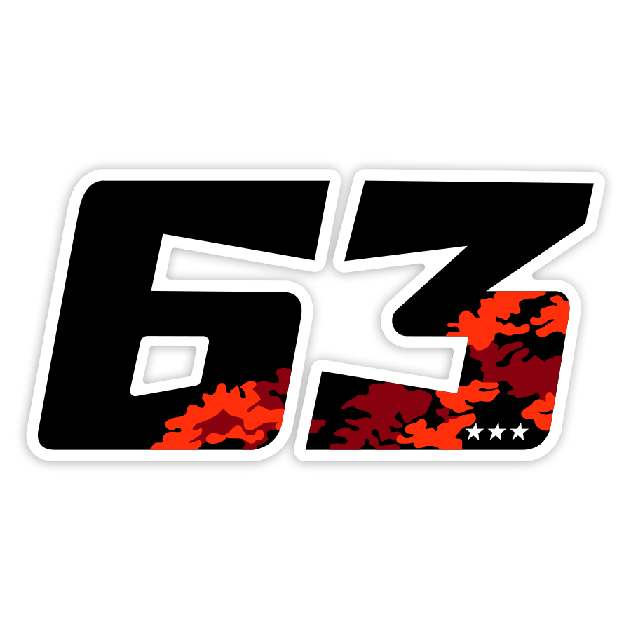Car & Motorbike Stickers: Number 63 MotoGP Francesco Bagnaia