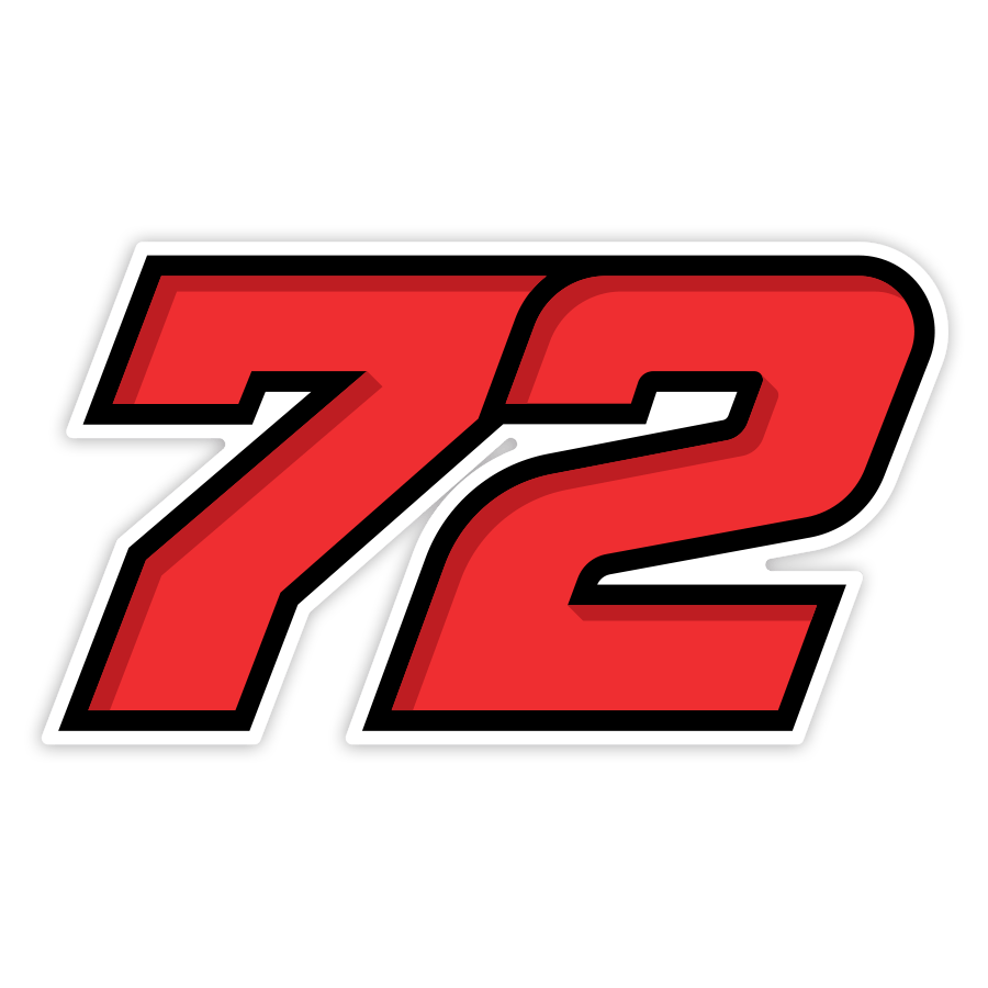 Car & Motorbike Stickers: Number 72 MotoGP Marco Bezzecchi