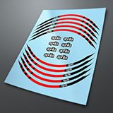 Car & Motorbike Stickers: Kit rim stripes sticker Aprilia red and black 3