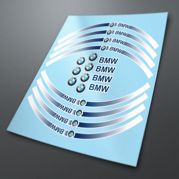 Car & Motorbike Stickers: Kit rim stripes sticker BMW Classic