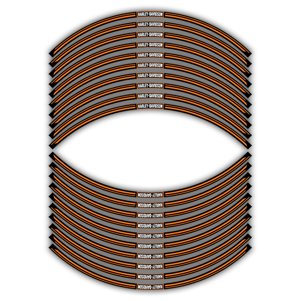 Car & Motorbike Stickers: Kit rim stripes sticker Harley Davidson