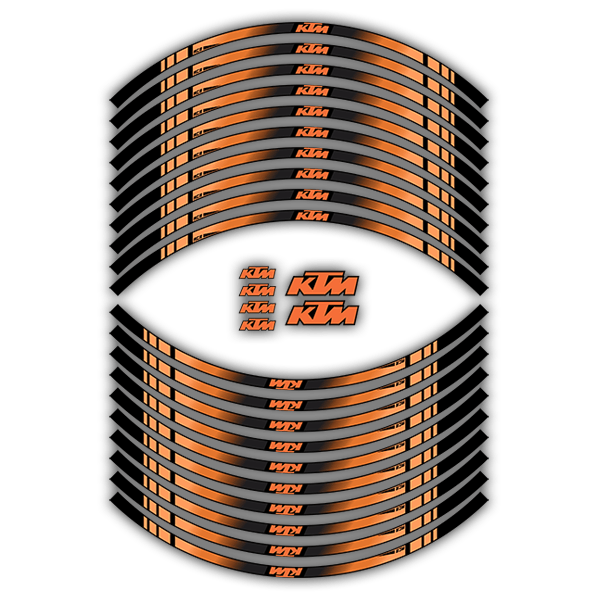 Car & Motorbike Stickers: Kit rim stripes sticker KTM