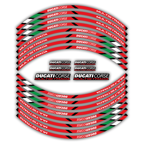 Car & Motorbike Stickers: Kit rim stripes sticker Ducati Multistrada