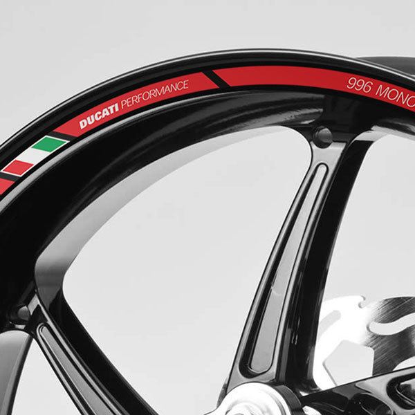 Car & Motorbike Stickers: Kit rim stripes sticker Ducati 996 Monoposto