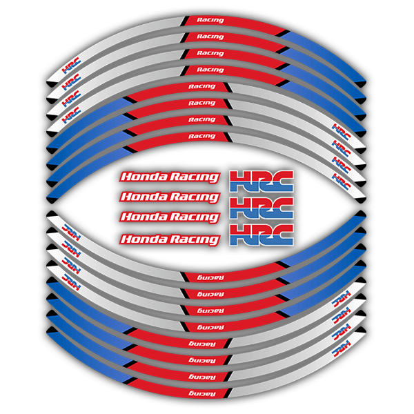 Car & Motorbike Stickers: Kit rim stripes sticker Honda HRC Racing