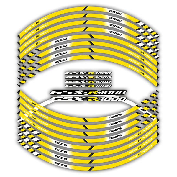 Car & Motorbike Stickers: Kit rim stripes sticker Suzuki GSX R1000