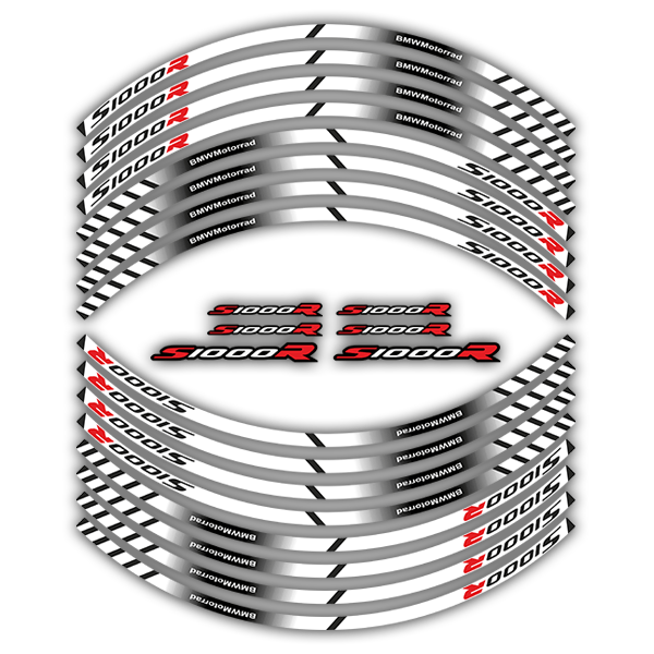 Car & Motorbike Stickers: Kit rim stripes sticker BMW S1000R Motorrad