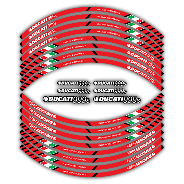 Car & Motorbike Stickers: Kit rim stripes sticker Ducati 999S