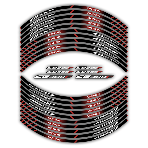 Car & Motorbike Stickers: Kit rim stripes sticker Honda CB 300F