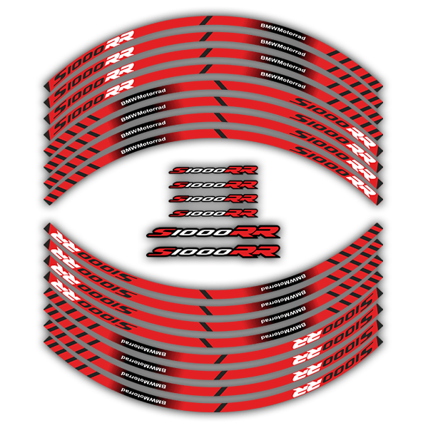 Car & Motorbike Stickers: Kit rim stripes sticker BMW S1000RR Motorrad