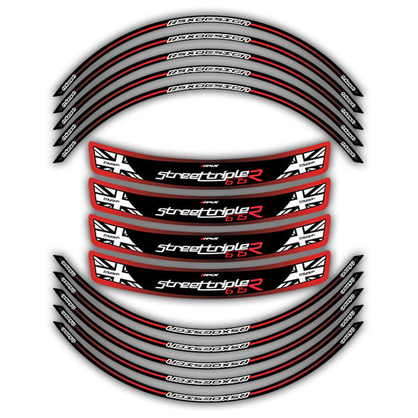 Car & Motorbike Stickers: Rim stripes sticker Triumph RSX-Red