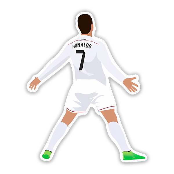 Car & Motorbike Stickers: Cristiano Ronaldo sticker celebrating with number