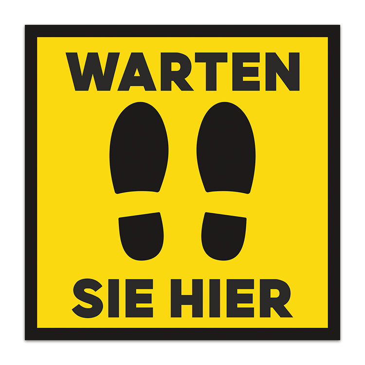 Car & Motorbike Stickers: Floor Sticker Warten sie hier