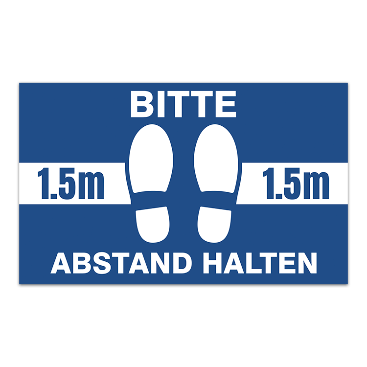 Car & Motorbike Stickers: Floor Sticker Keep 1,5m Safe Distance 3 - German